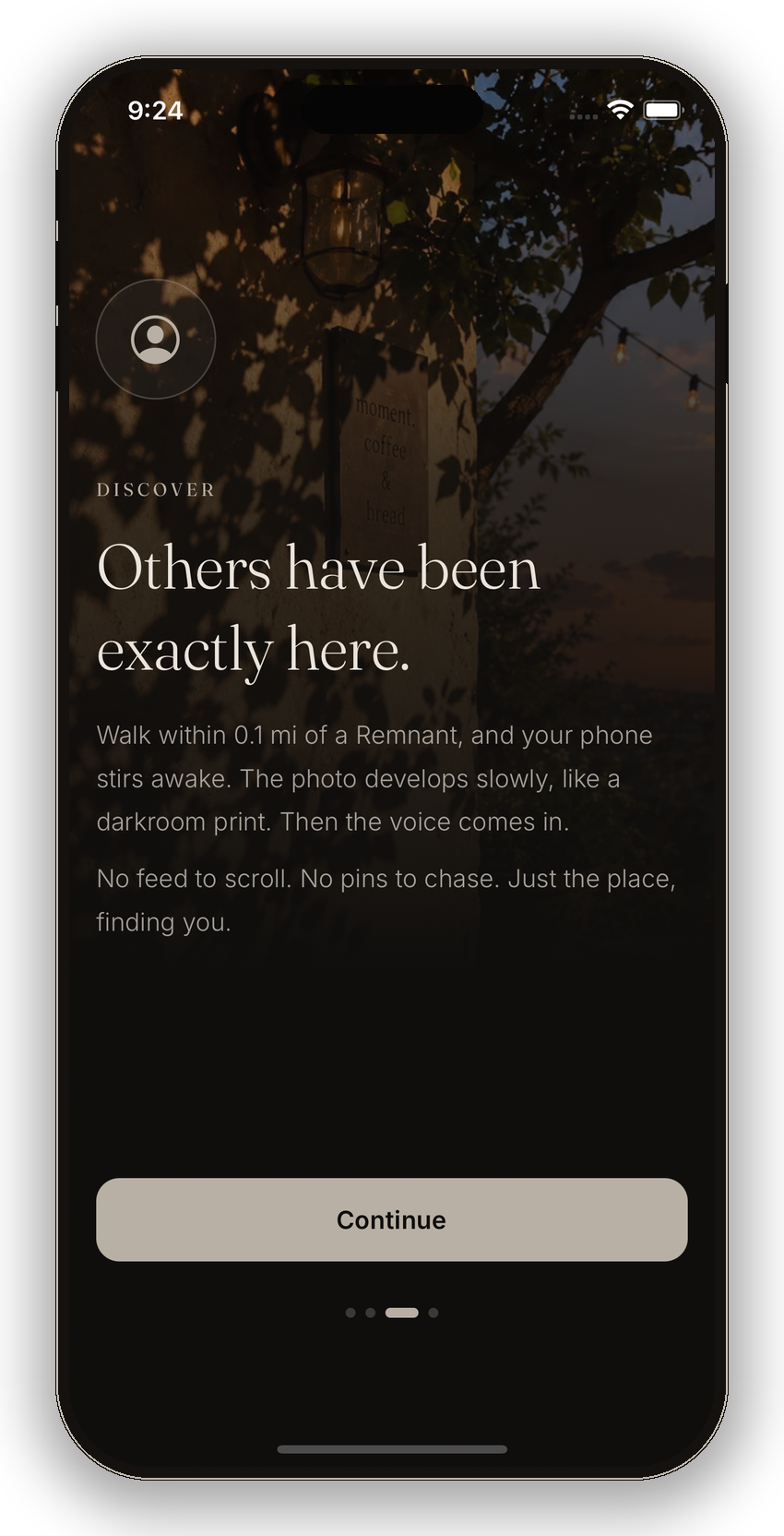 Onboarding screen reading 'Others have been exactly here'